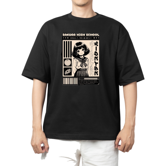RANDOM ANIME GIRL  t- shirt Black 2