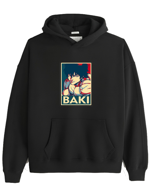 Anime baki oversize hoodie Black 1