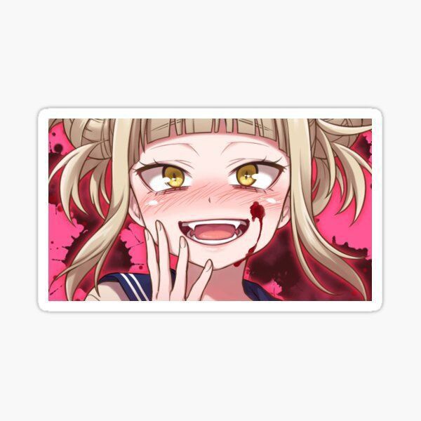 My Hero Academia Himiko Toga Anime Aesthetic Sticker, Cute Toga Villain Art Decal with Pink Splash for Laptop, Water Bottles, Journaling, Scrapbooking, and Planners