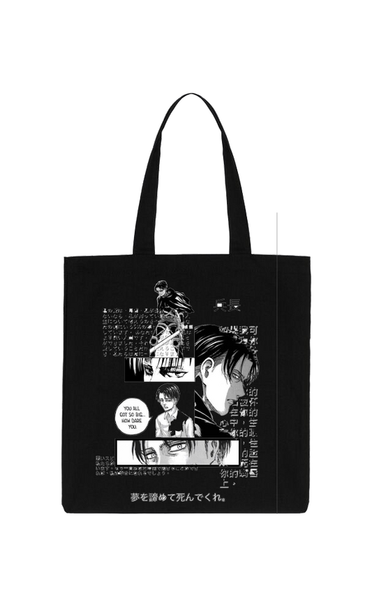 Anime Attack on titan shingeki no kyojin Aot Black tote bag 20