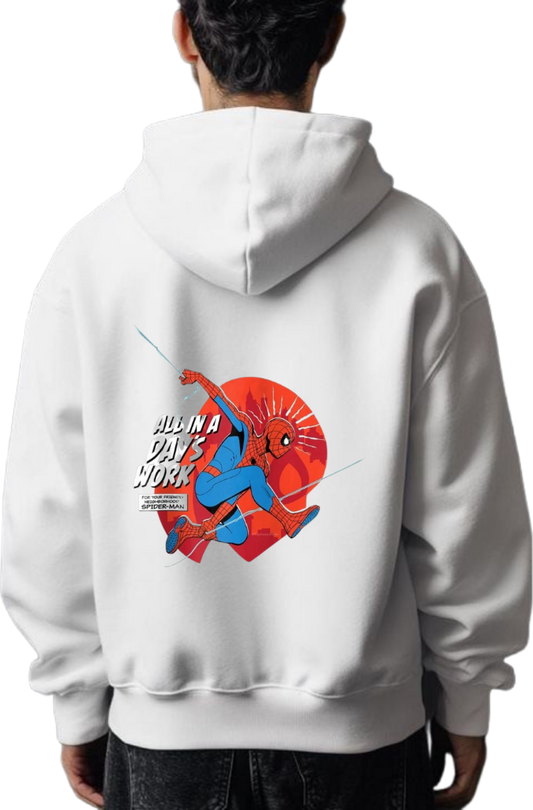 Spiderman One Size hoodie White Back 20