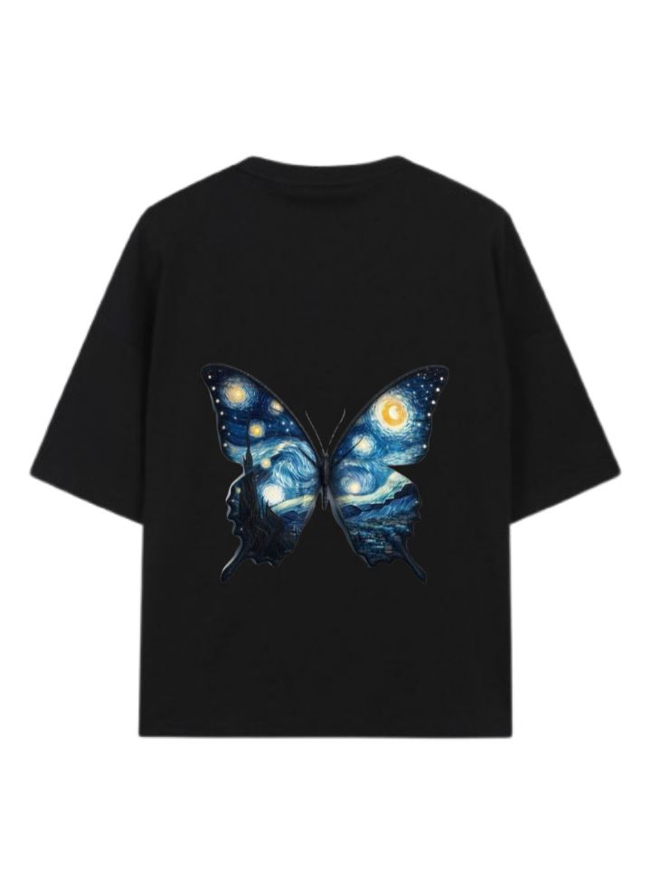 butterflies t- shirt Black Back 20