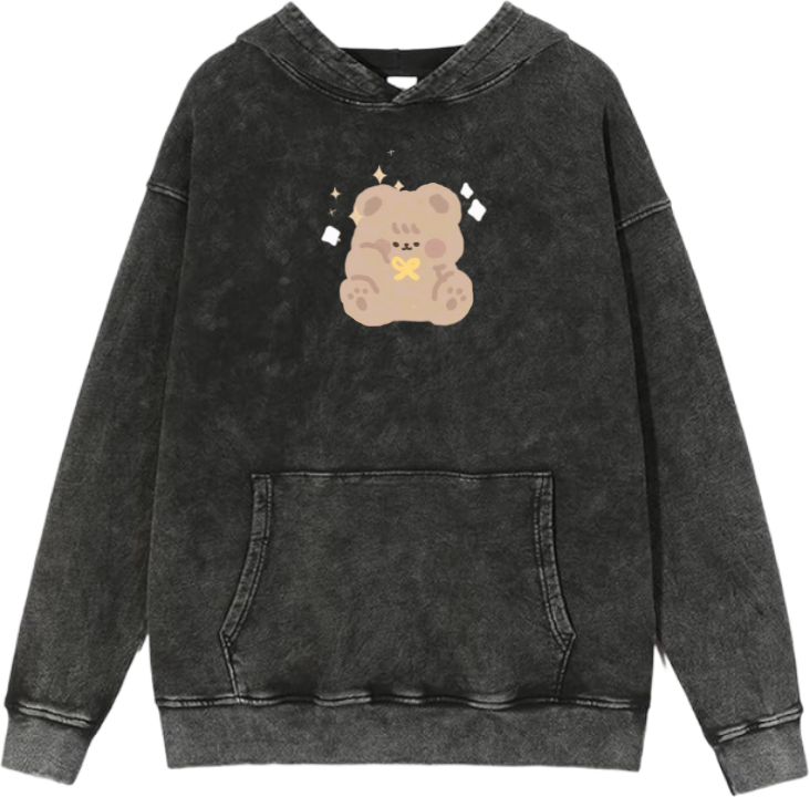 bear Oversize  Hoodie Washed gray 20