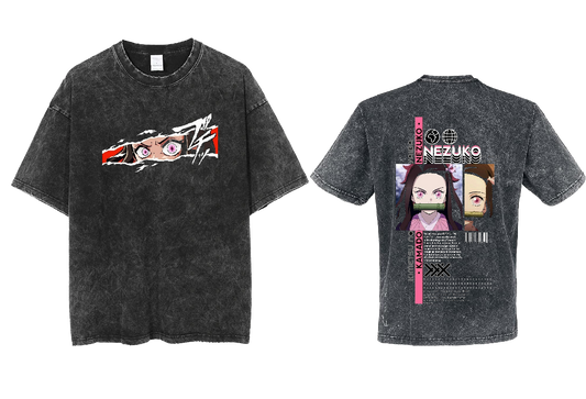 Anime Demon slayer nezuko tanjiro  One Size t- shirt Washed 20
