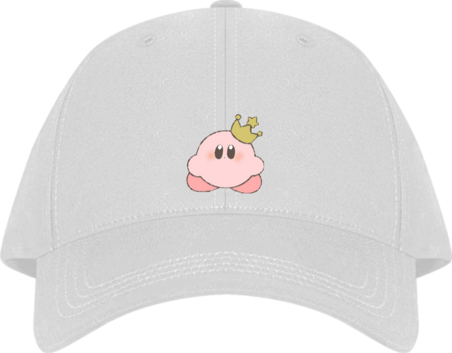 Cute Anime Kirby Baseball Cap, Kawaii Pink Character White Dad Hat, Adjustable Y2K Streetwear Sun Cap for Women and Men 20