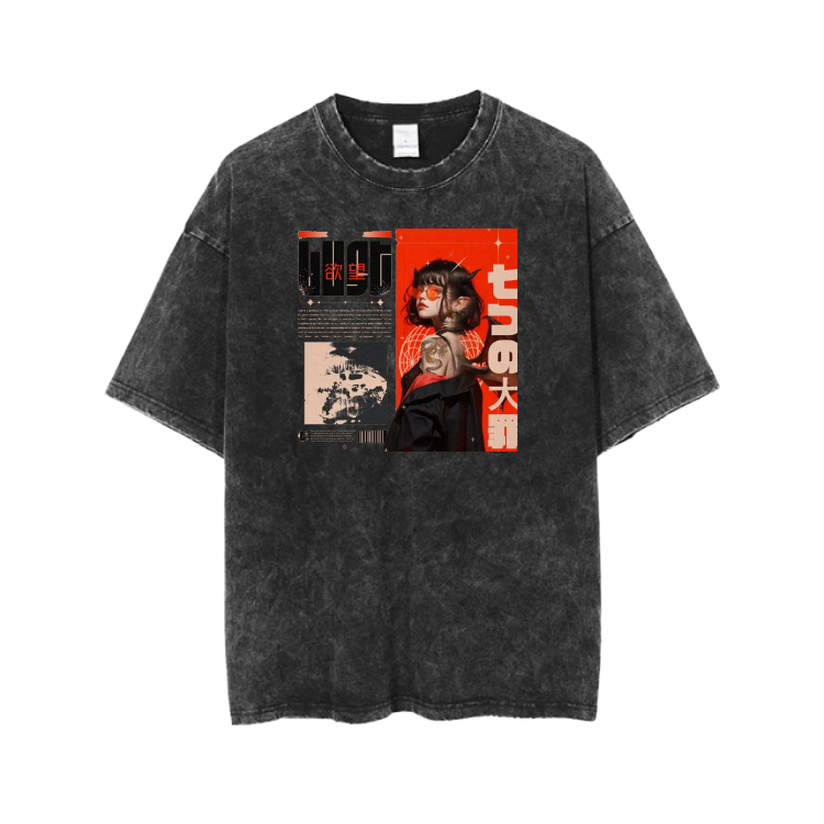 RANDOM ANIME GIRL t- shirt Washed  20