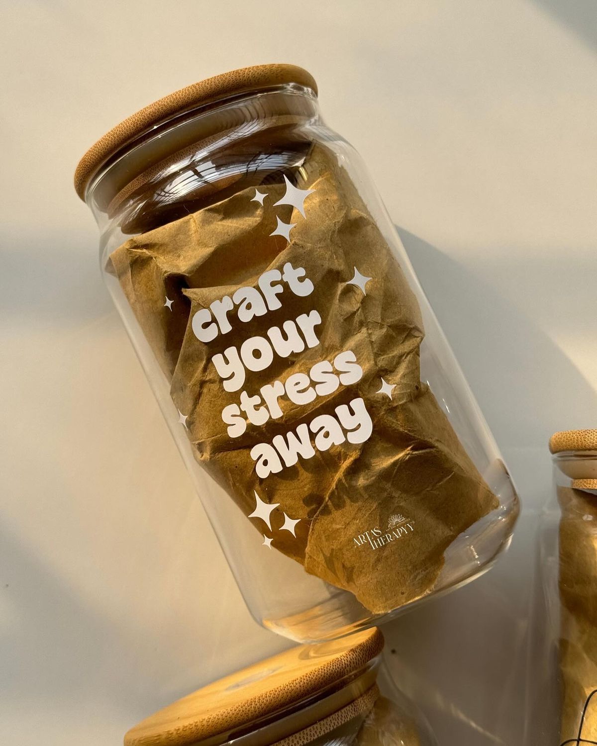 Mug with Wooden Lid and Clear Glass Straw: Practical for Juices and Ice Coffee craft your stress away