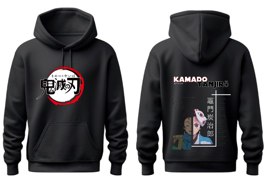 Anime Demon slayer nezuko tanjiro Oversize Hoodie Black 20