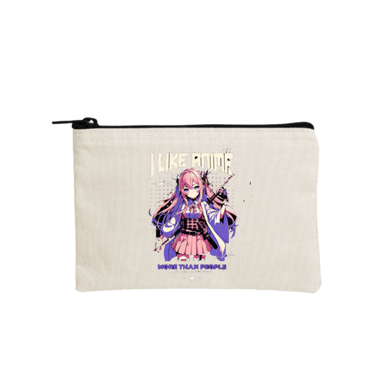 RANDOM ANIME GIRL wallet pencil case Beige 28