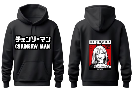 Chainsaw Man One Size hoodie Black Back 20