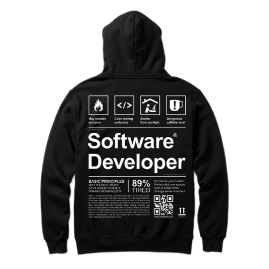 Software Developer Back text oversize hoodie back 20