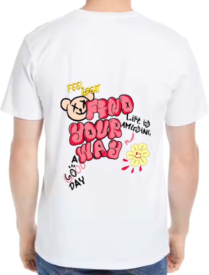 Find Your Way t- shirt Over Size White Back 103