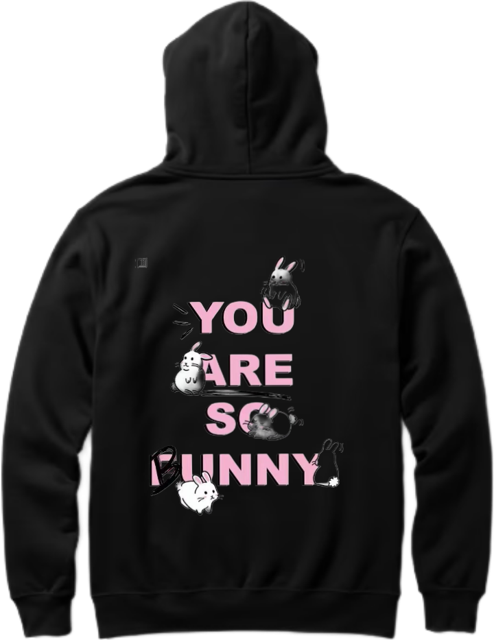 YOU SARE SO FUNNY Over Size hoodie Black Back 78