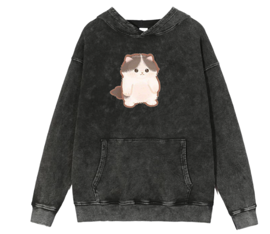 cat Oversize Hoodie Washed 20