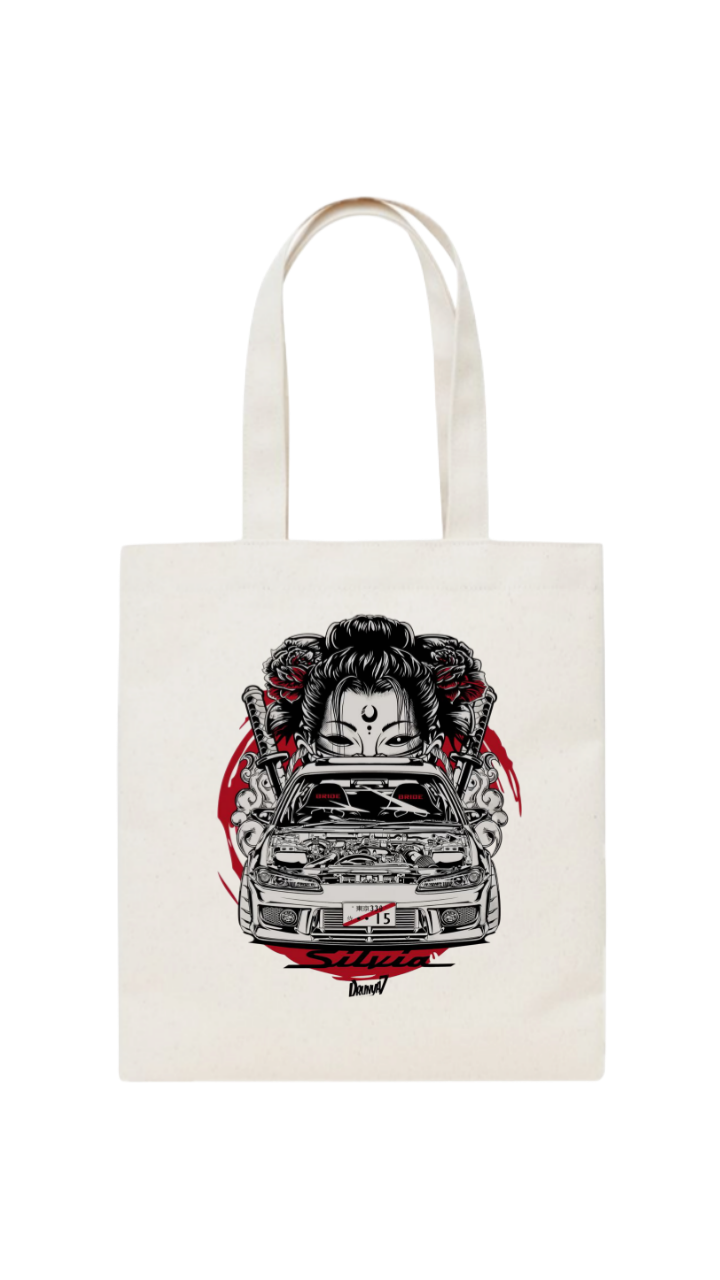 Nissan Silvia S15 tote bag beige 40
