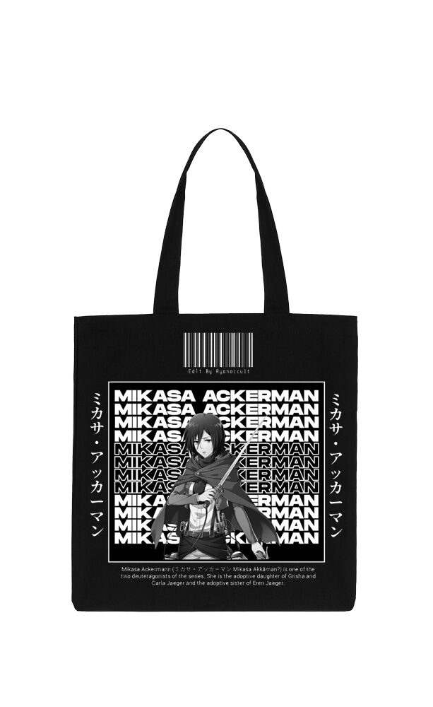Anime Attack on titan shingeki no kyojin Aot Black tote bag 20