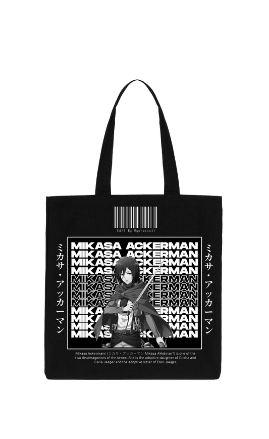 Anime Attack on titan shingeki no kyojin Aot Black tote bag 20