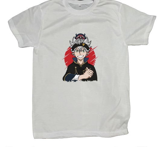 Black clover t- shirt fat White 10