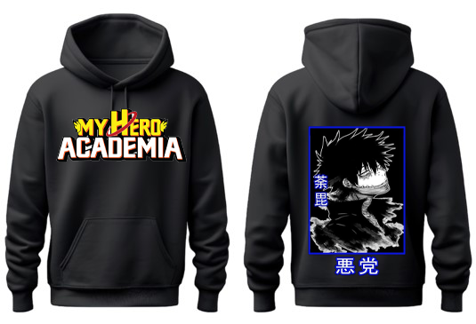 Boku no hero academy bnha One Size hoodie Black Back 20