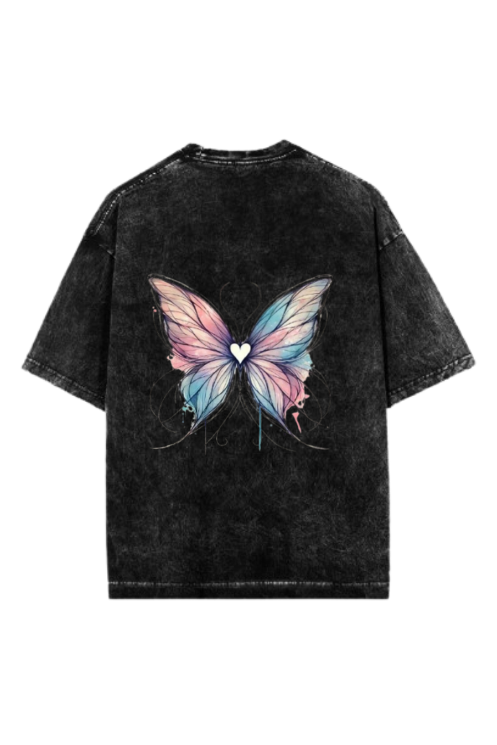 butterflies One Size t- shirt Washed Back 20