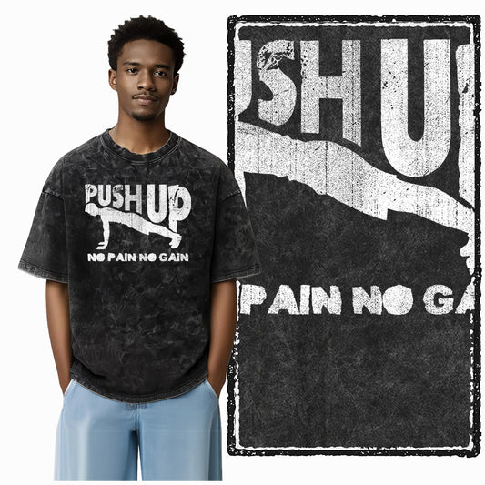 Go Hard Or Go Home Workout Gym T-Shirt Washed Oversized for Men Women, Vintage Fitness Bodybuilding Graphic Tee, Casual Short Sleeve Charcoal Top 19