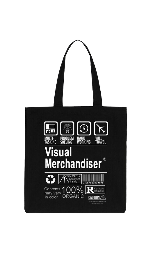 Visual Merchandiser Back text tote bag Black 17