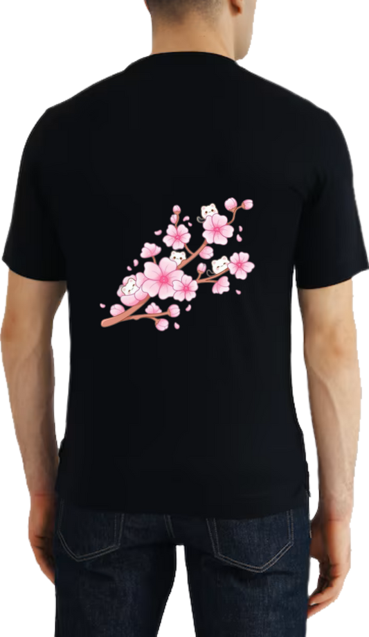 Sakura Cherry Blossom t- shirt One Size Black back 20