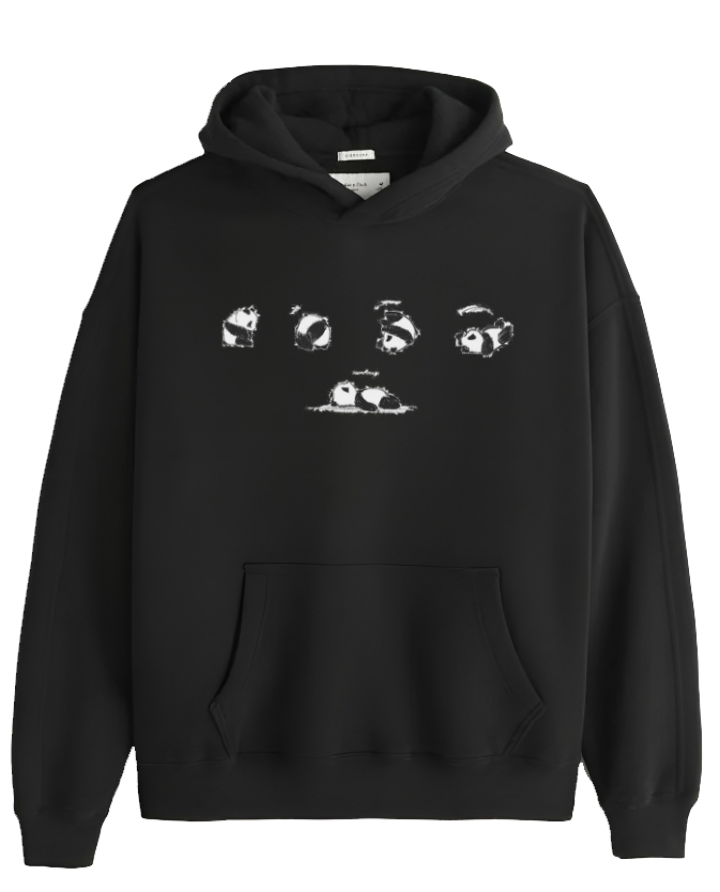 PANDA Oversize Hoodie Black 20