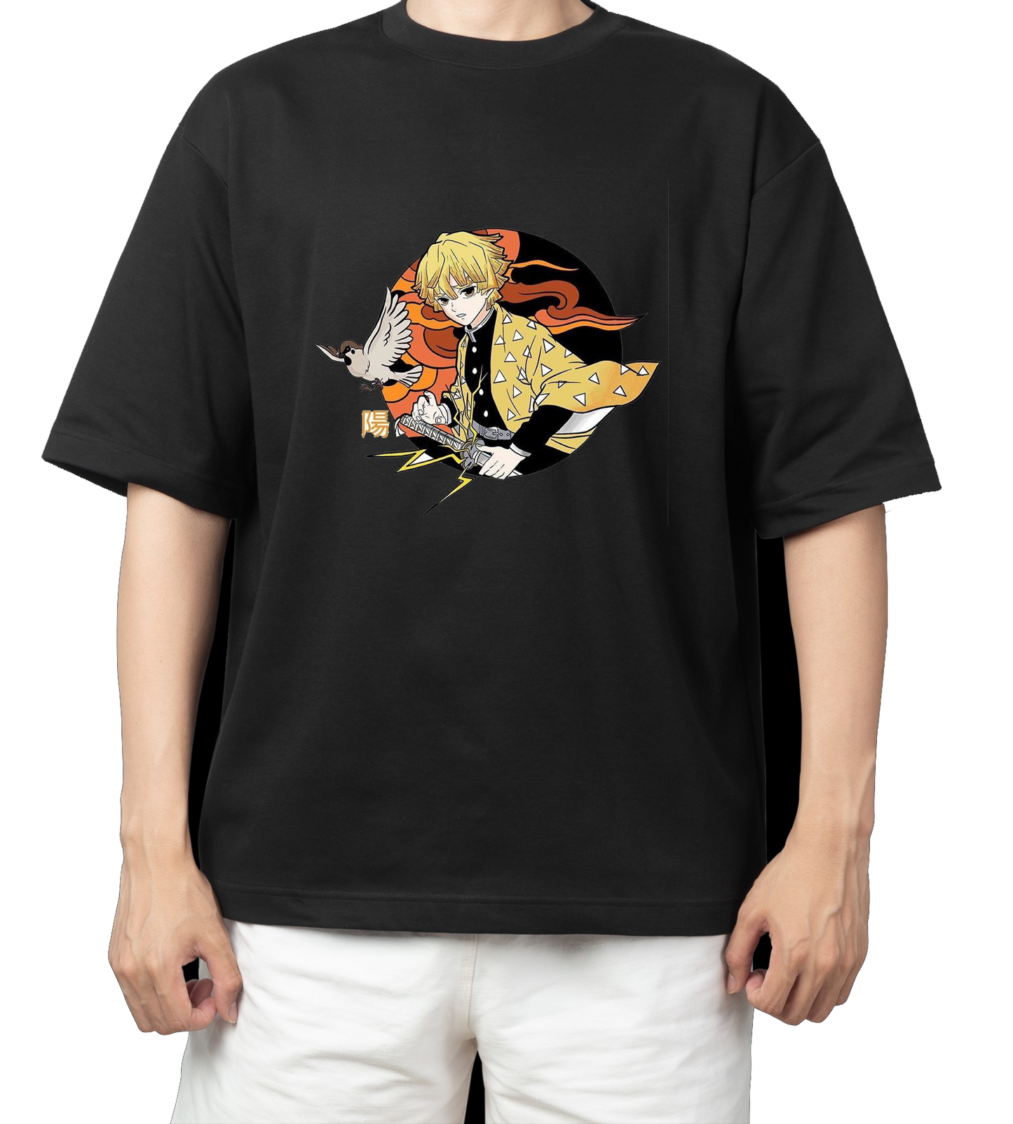 Anime Demon slayer nezuko tanjiro t- shirt Oversize Black 20