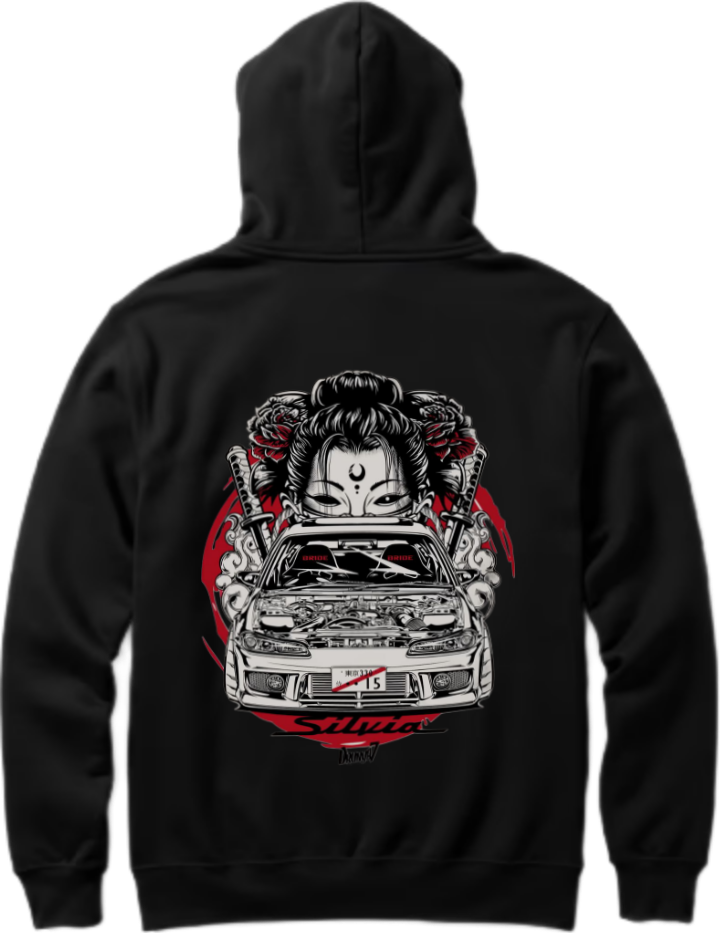 JDM Over Size hoodie Black Back 40