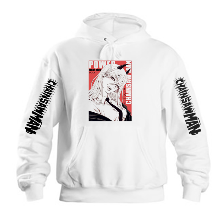 Chainsaw Man One Size hoodie White Back 9