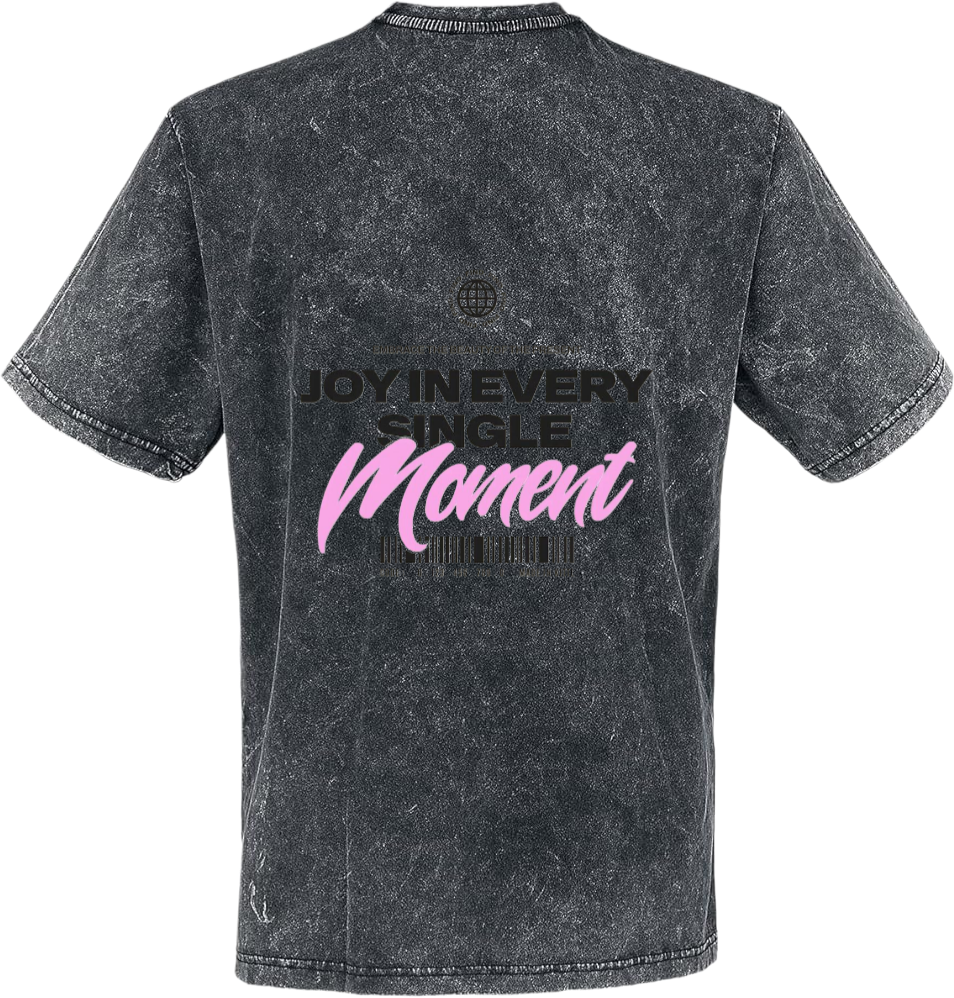 JOY IN EVERY SINGLE Moment t- shirt Over Size Washed Back 96