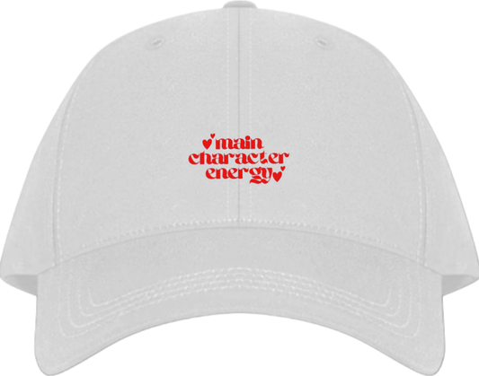 main character energy Baseball cap White 210