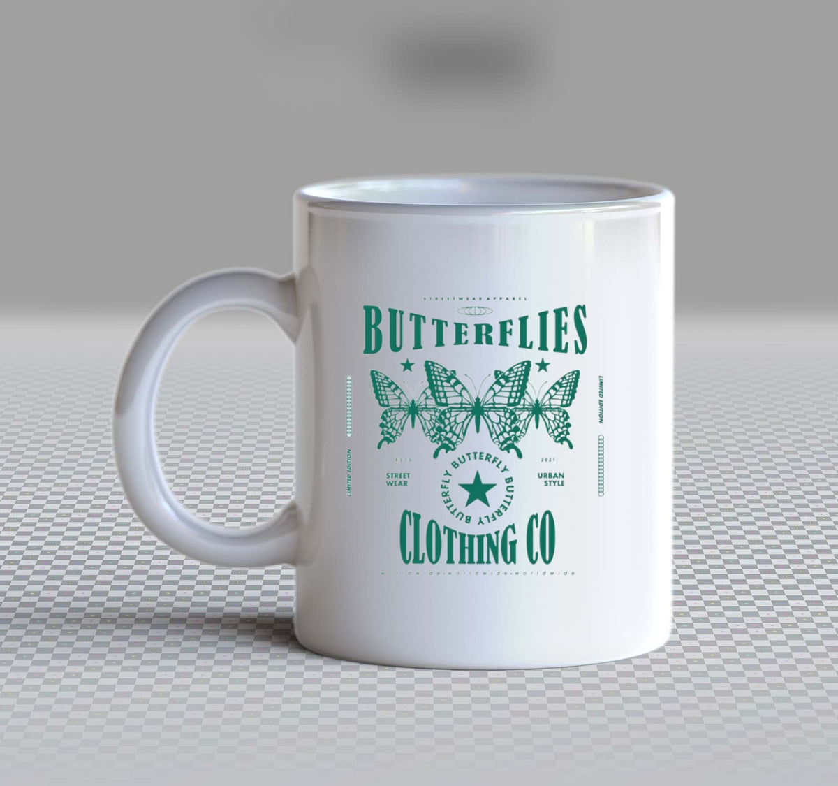 Butterflies Clothing Co Mug White  98