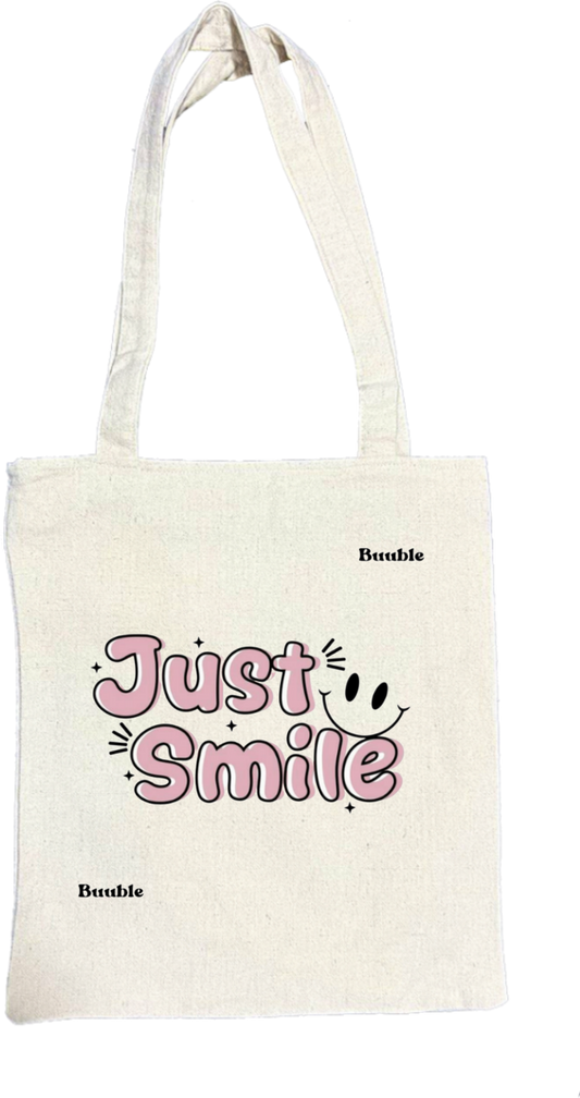 Just Smile tote bag beige 21