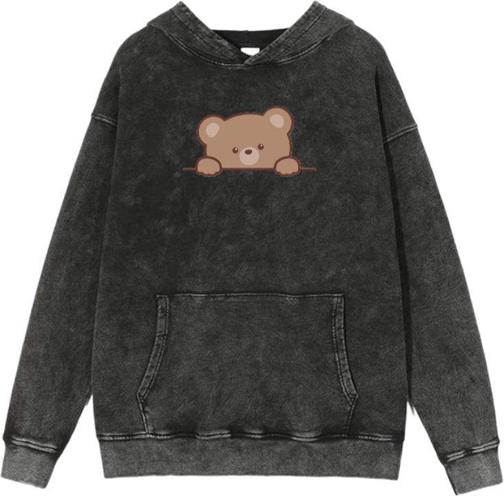 bear Oversize  Hoodie Washed gray 21