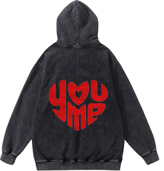 VaIentine coupIe Oversize  Hoodie Washed gray Back 21