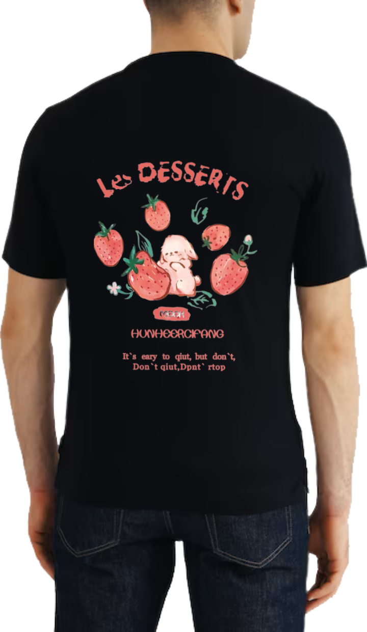 Les DESSERTS t- shirt Over Size Black Back 77