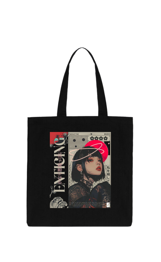 RANDOM ANIME GIRL tote bag Black 21