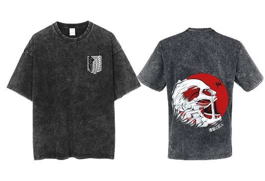 Anime Attack on titan shingeki no kyojin eren levi mikasa Aot Oversize t- shirt Washd acid back 21