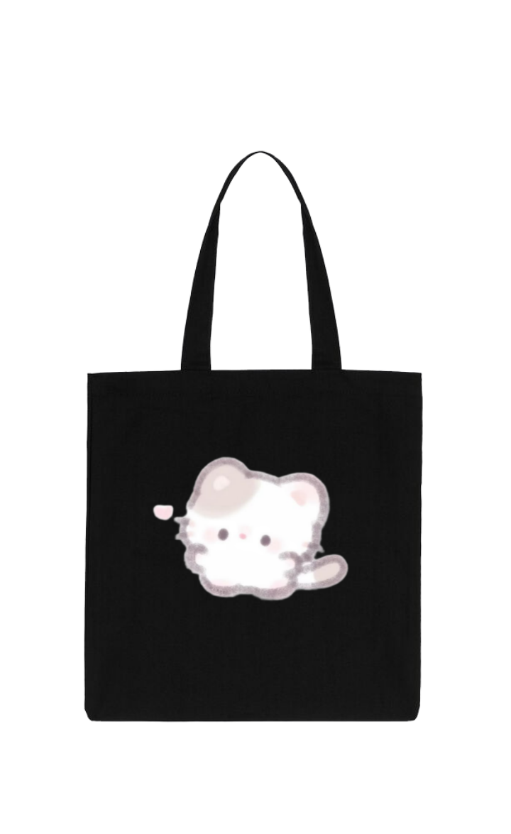 cat tote bag Black 21