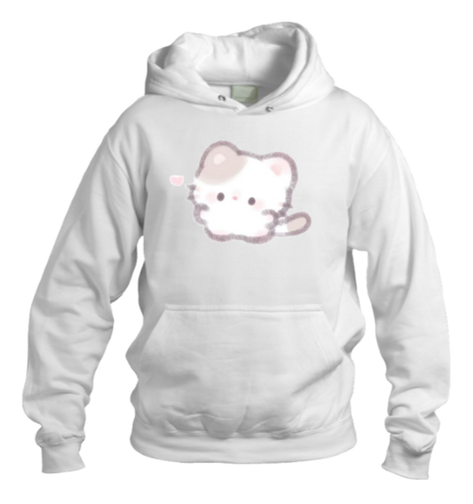 cat Oversize Hoodie White 21