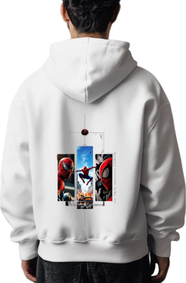 Spiderman One Size hoodie White Back 21