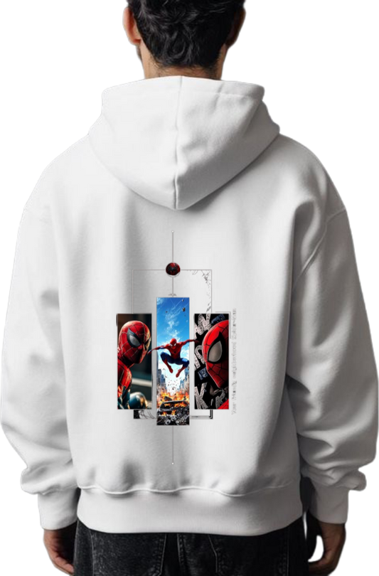 Spiderman One Size hoodie White Back 21