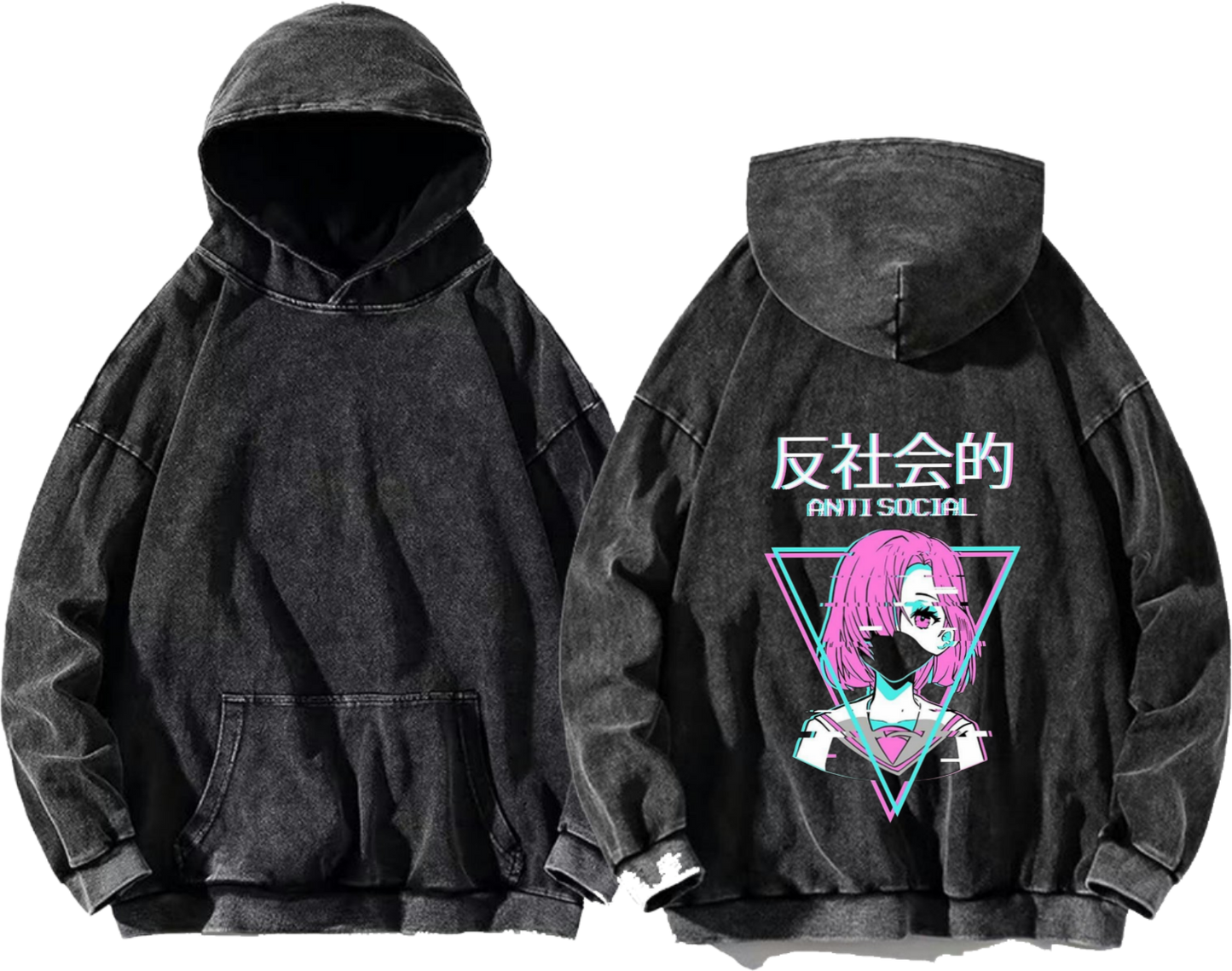 Vaporwave One Size hoodie Washed Back 21