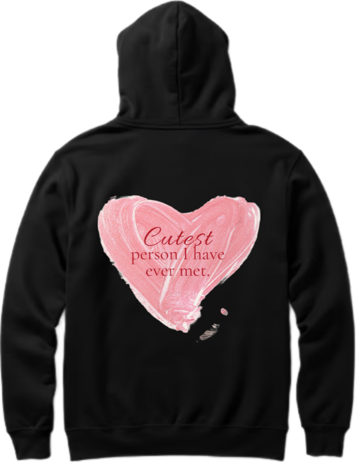 VaIentine coupIe Oversize Hoodie Black Back 21