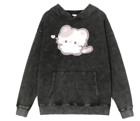cat Oversize Hoodie Washed 21