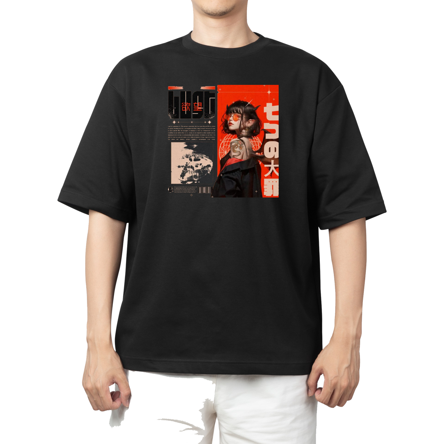 RANDOM ANIME GIRL  t- shirt Black 22