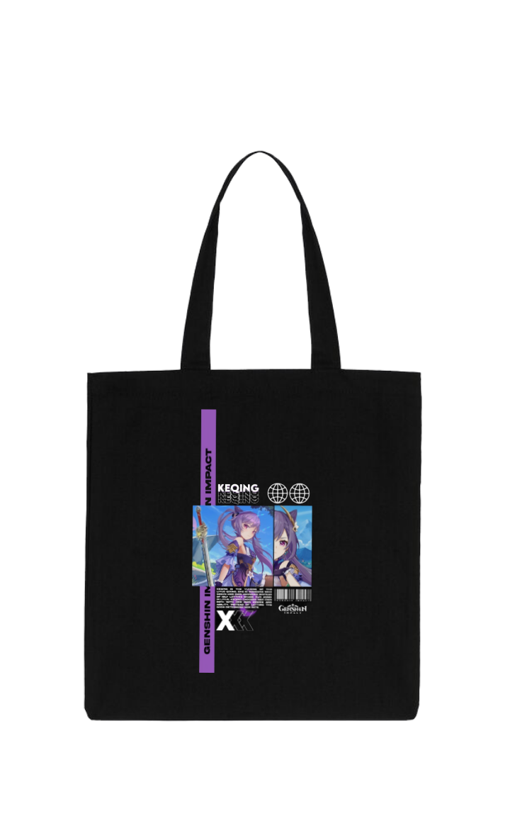 Genshin Impact Keqing tote bag Black 21
