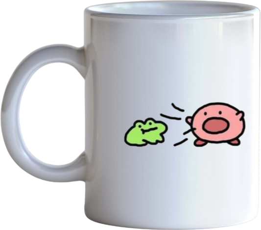 Cute Pink Bunny Kirby Ceramic Coffee Mug, Kawaii Anime Gaming Cute Mug for Women and Kids, Funny Novelty Tea Cup, 11 oz 21
